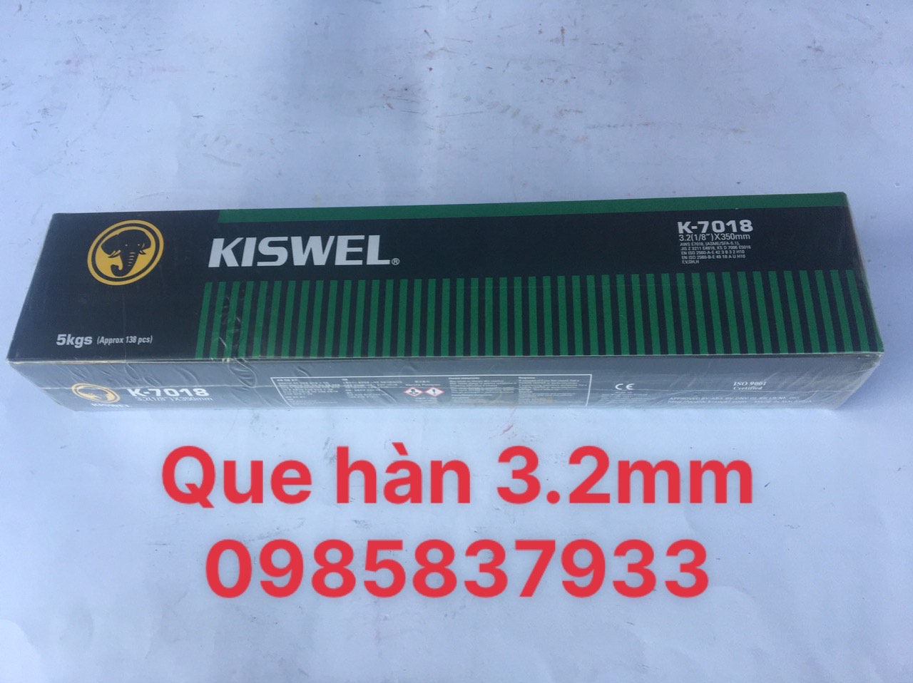 Que hàn 3.2 mm chịu lực Kiswel K-7018 chất lượng cao tiêu chuẩn thế giới