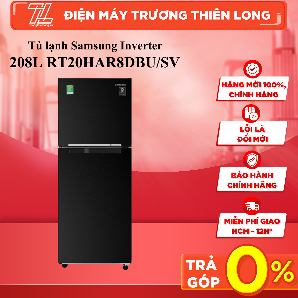 Tủ lạnh Samsung Inverter 208 lít RT20HAR8DBU/SV Mới 2020 - BẢO HÀNH CHÍNH HÃNG 2 NĂM TẬN NHÀ - TRẢ GÓP 0% - GIAO TOÀN QUỐC - NGOÀI HCM TÍNH PHÍ