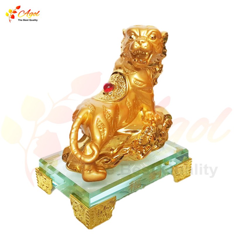 Tượng Hổ Vàng Đế Thủy Tinh