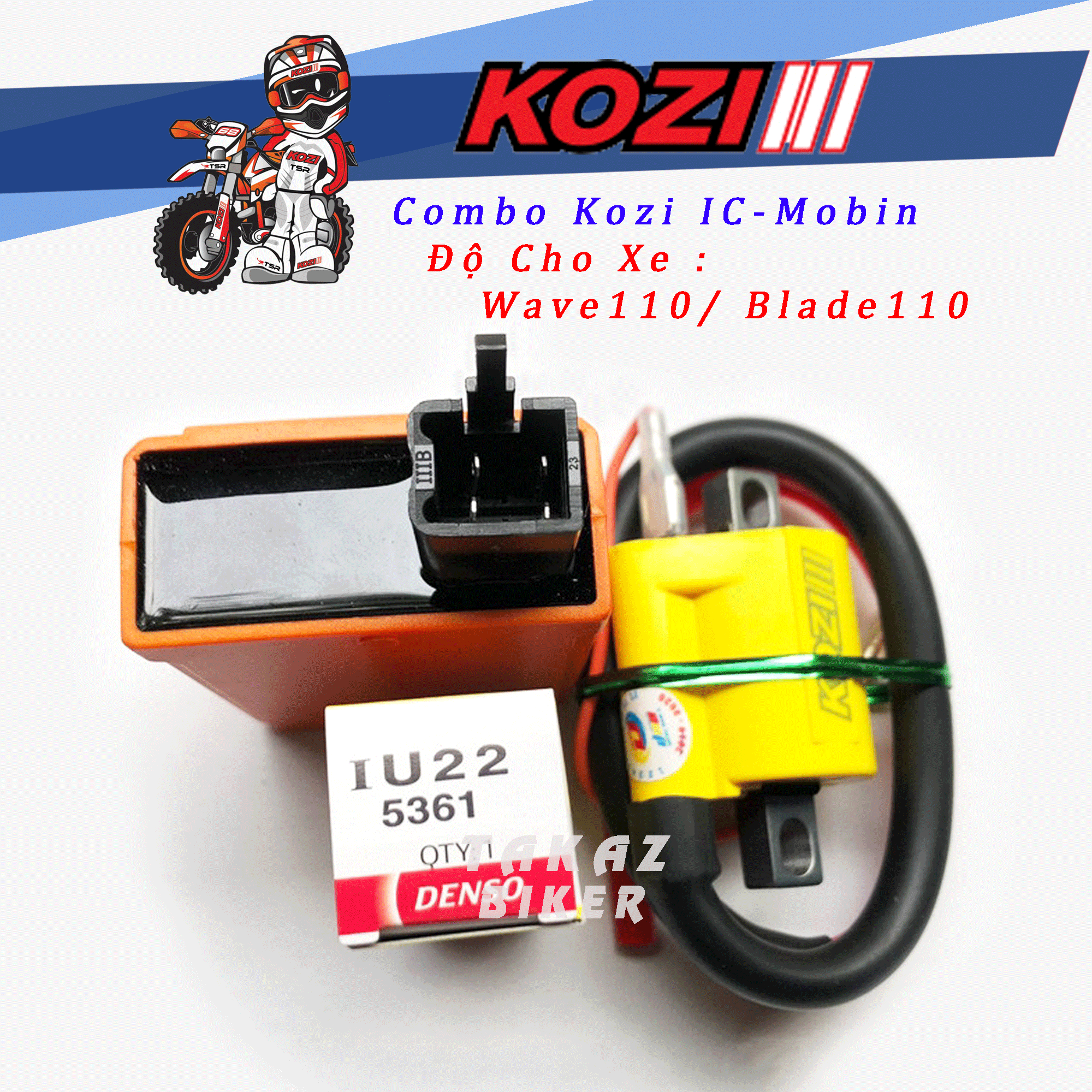 [ W110 Có Bugi ] Combo Độ dàn lửa cho Wave Alpha 110 Blade 110 - KOZI Malaysia - IC - Mobin - Bugi