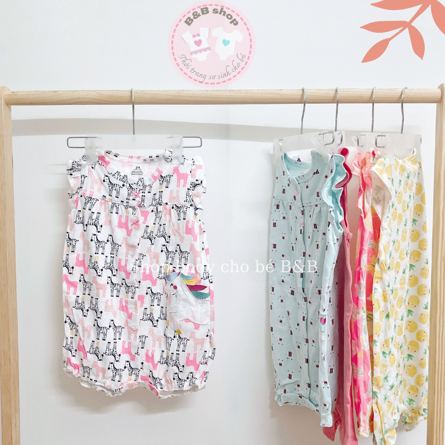 Body đùi bé gái, romper bé gái Carter xuất dư chất mát, thoáng khí từ 3 đến 24 tháng