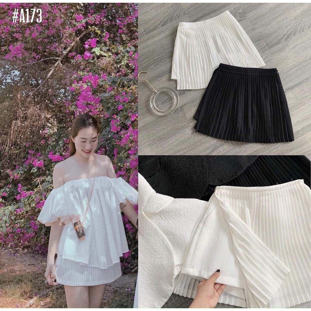 CHÂN VÁY XẾP LI NGẮN