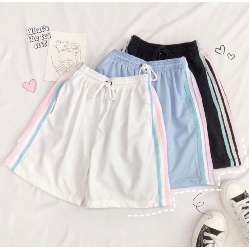 [GIÁ HUỶ DIỆT Quần Đùi Sọc Unisex - Quần Đùi Lửng Uzzlang Nam Nữ