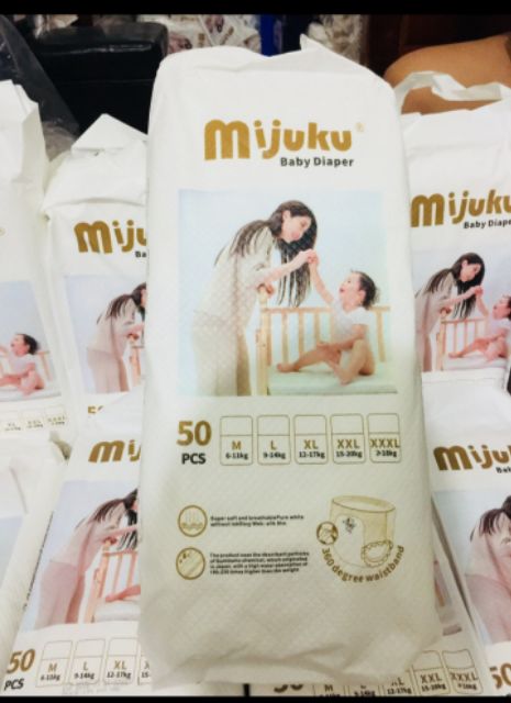 BỈM QUẦN Mijuku Nhật cỡ L50 miếng