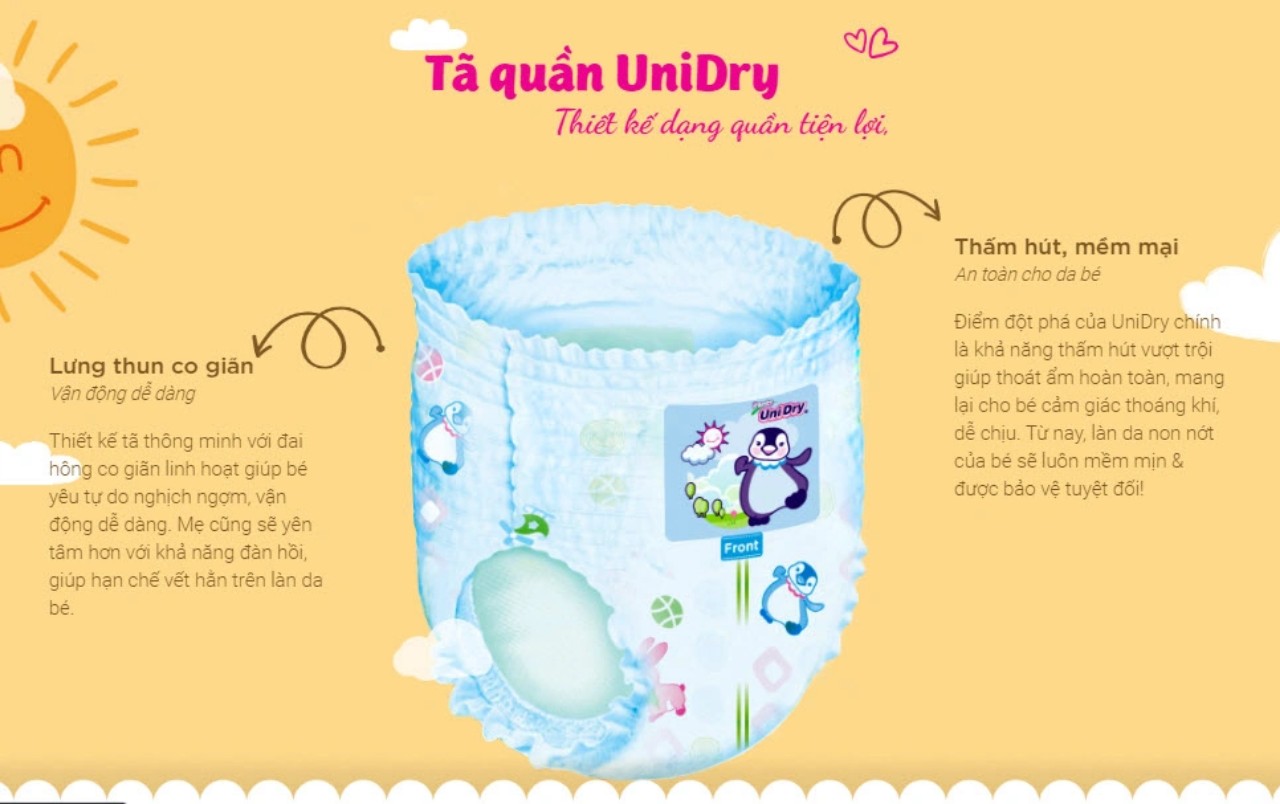 Tã Quần UniDry L54/XL48/XXL44