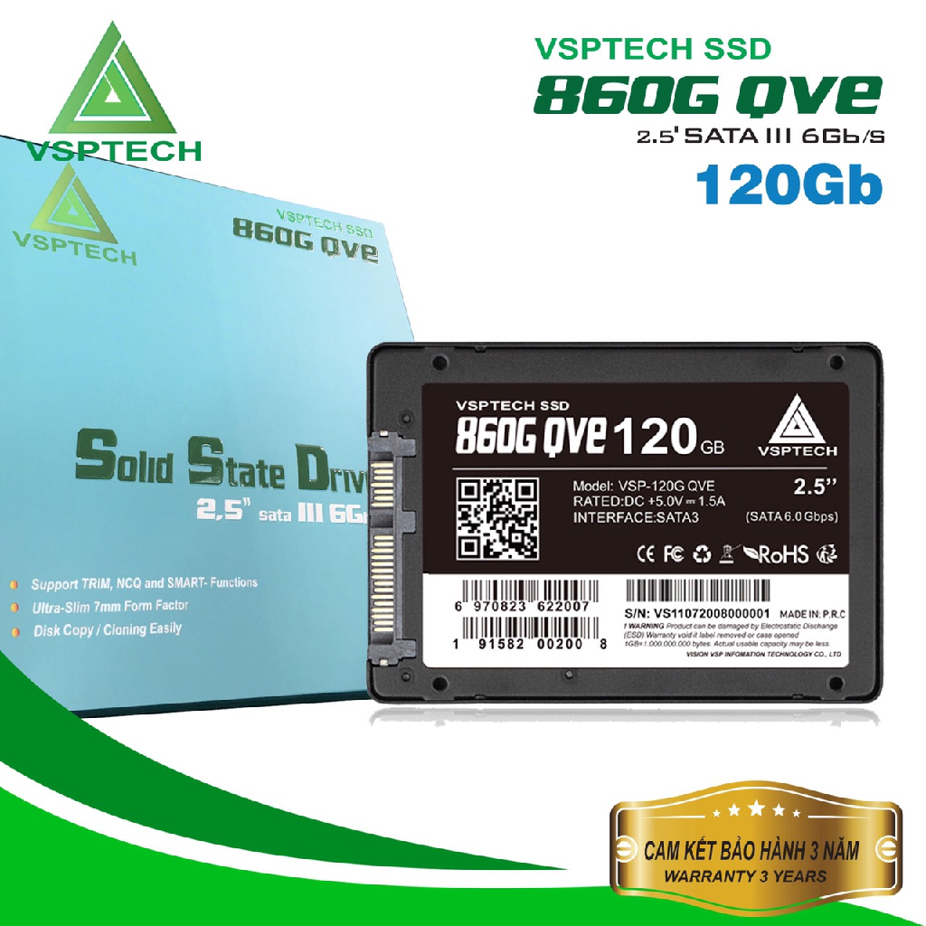 [HCM]Ổ cứng SSD VSPTECH 120G (860G QVE) – Bảo hành 36 tháng