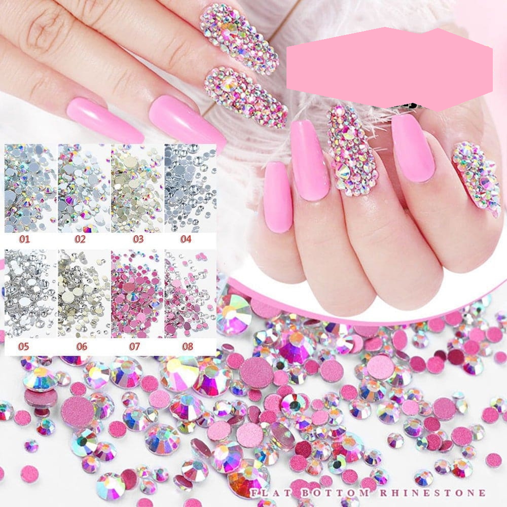 Túi hạt đá trang trí chân bằng mix size