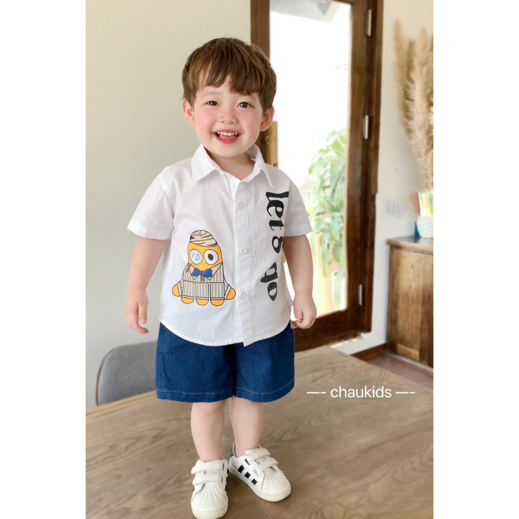SET SƠ MI QUẦN JEAN BÉ TRAI 8-18KG(LETGO)