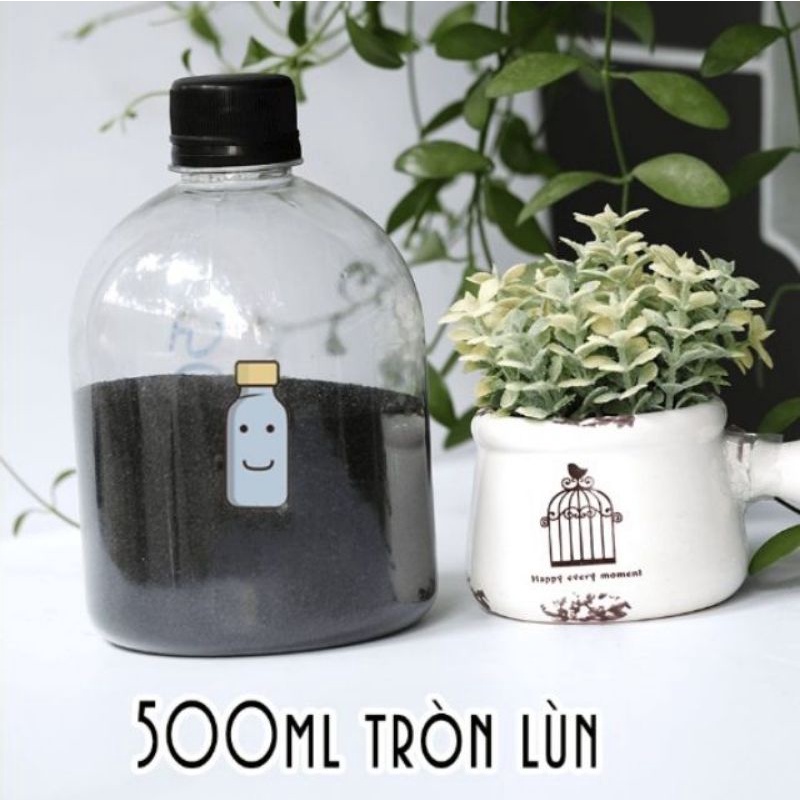 Chai 500ml Tròn Lùn kèm nắp đen