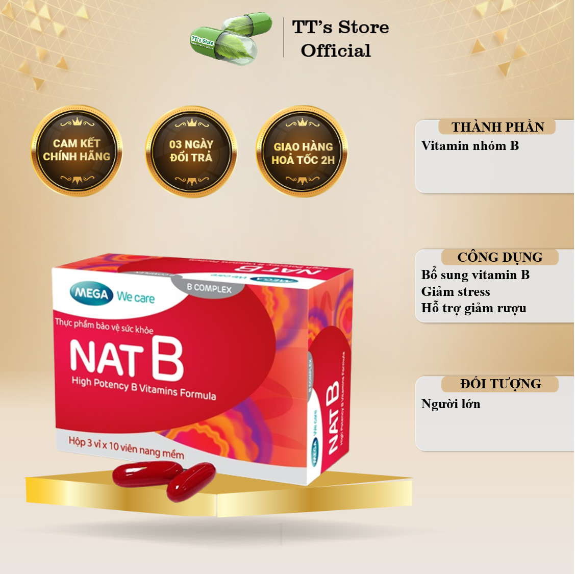NAT B Mega We care (H/30 viên) [natb, nat b]