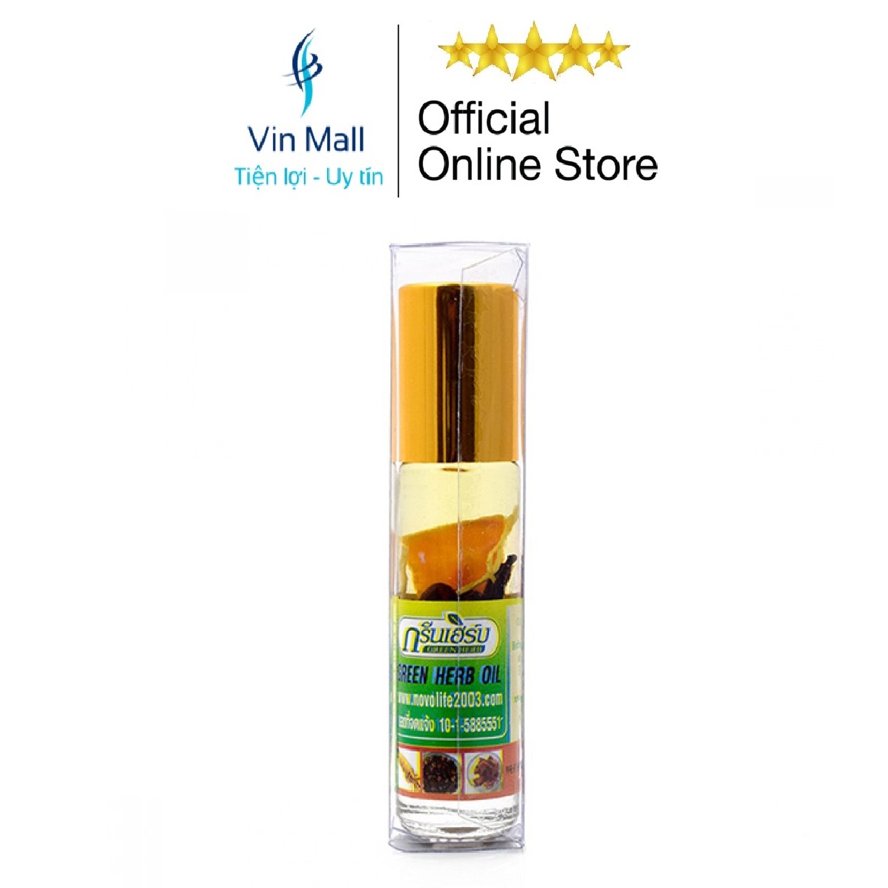 Dầu Gió Lăn Thảo Dược Thái Lan Green Herb - Mẫu mới