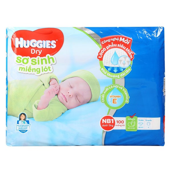 Tả dán Huggies NB56/NB100/NB36/NB58/S30/M48/L42