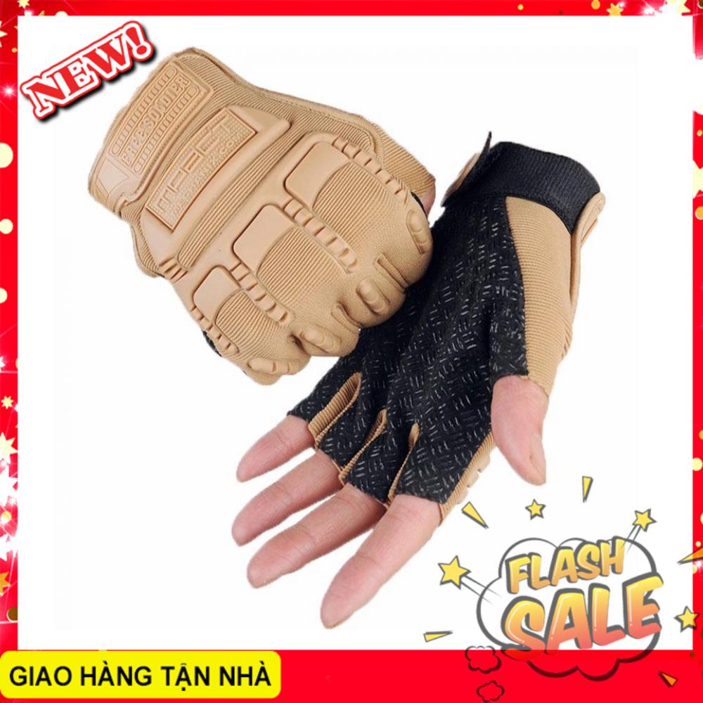 Găng tay nam cụt ngón lái xe , tập gym , du lịch phượt bảo vệ mu bàn tay và tăng độ bám Mechanix Mpact