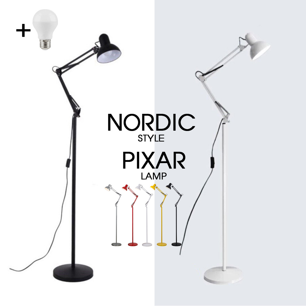 Đèn Đứng Phòng Khách, Đèn Đọc sách PIXAR Trắng, Đen Kèm Bóng