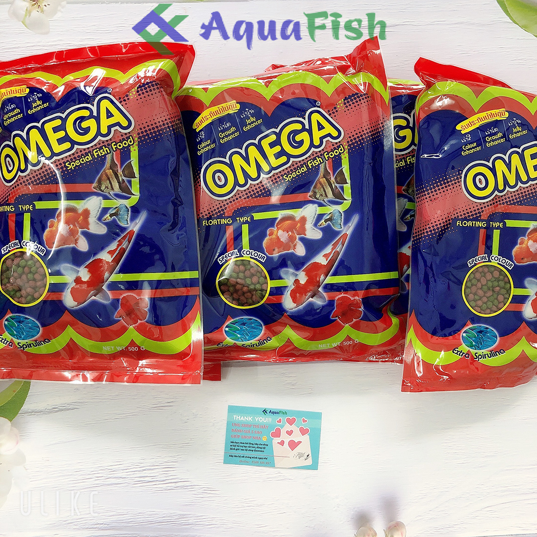 Thức Ăn Cho Cá Koi Omega 500g (giúp cá koi nhanh lớn, tăng màu và không gây đục nước)