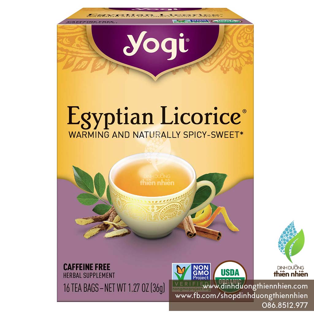 Trà hữu cơ thảo mộc - cam thảo ai cập yogi organic egyptian licorice tea