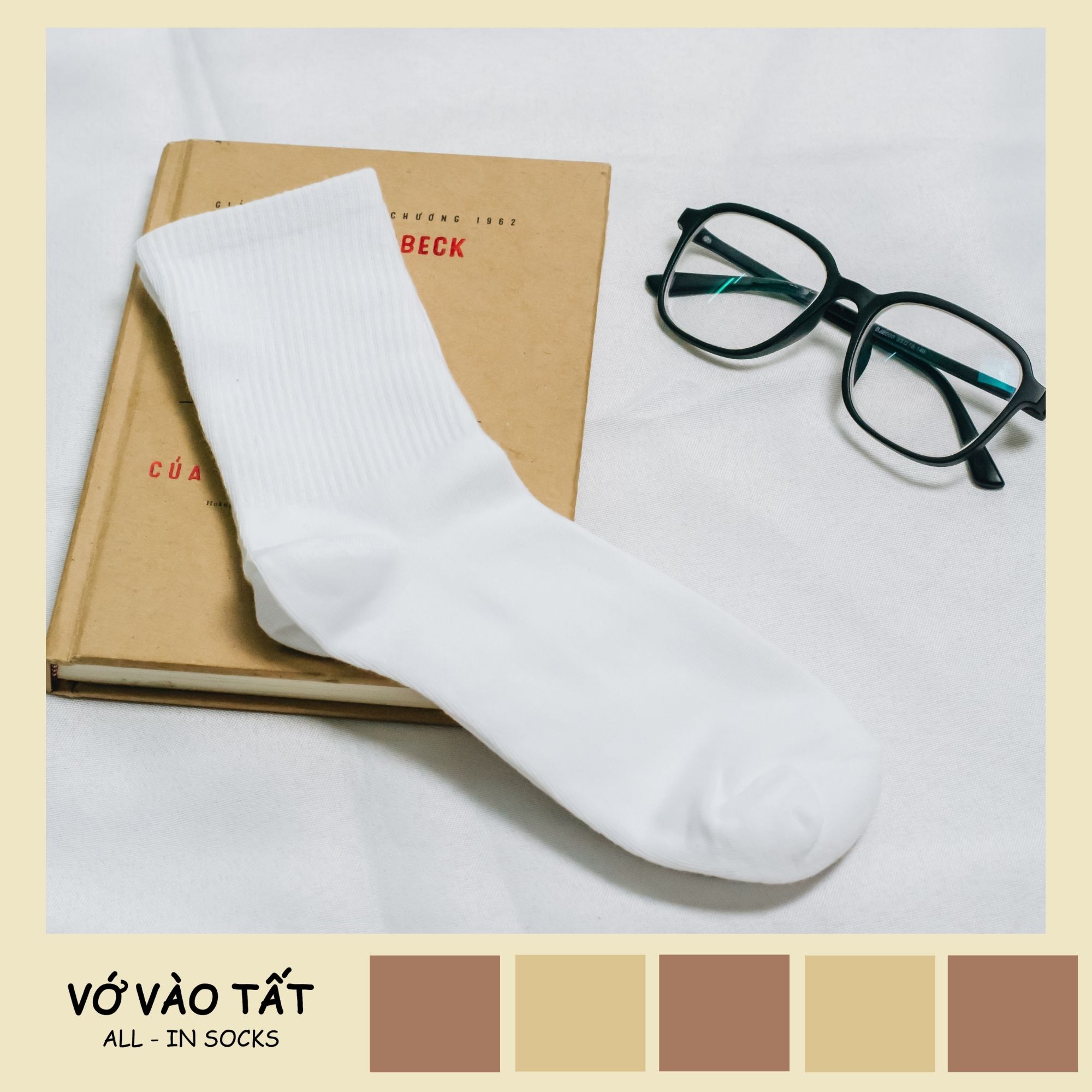 TẤT VỚ UNISEX TRẮNG ĐEN TRƠN