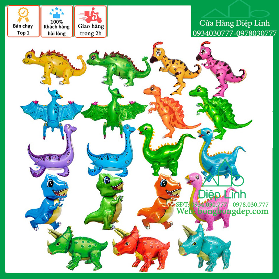 Bóng Kiếng Trang Trí Sinh Nhật Hình Khủng Long Dinosaur