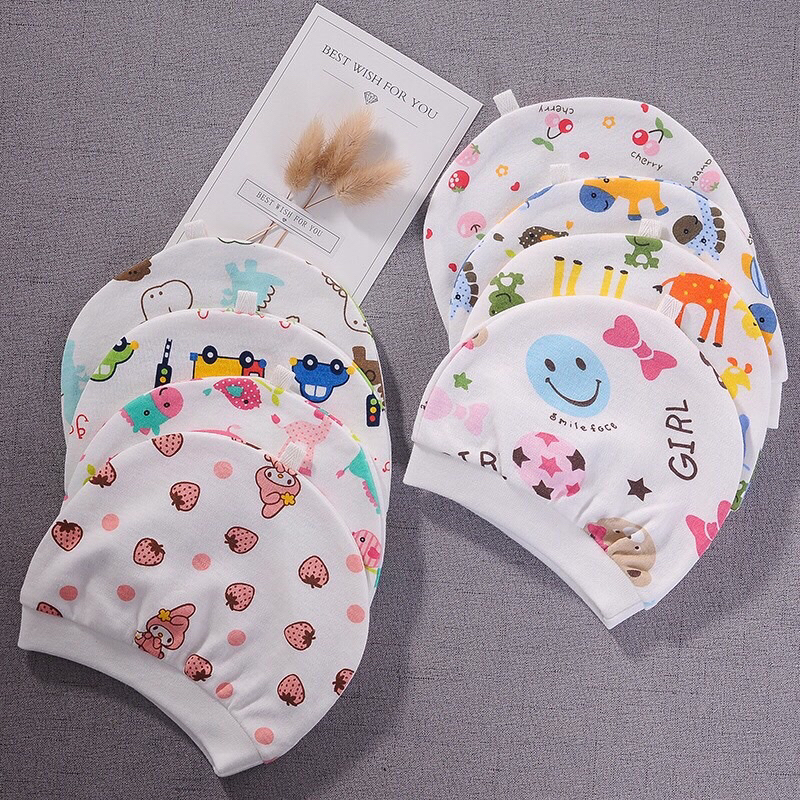 Mũ Sơ Sinh Cotton Loại Mỏng Cho Bé (có tai)
