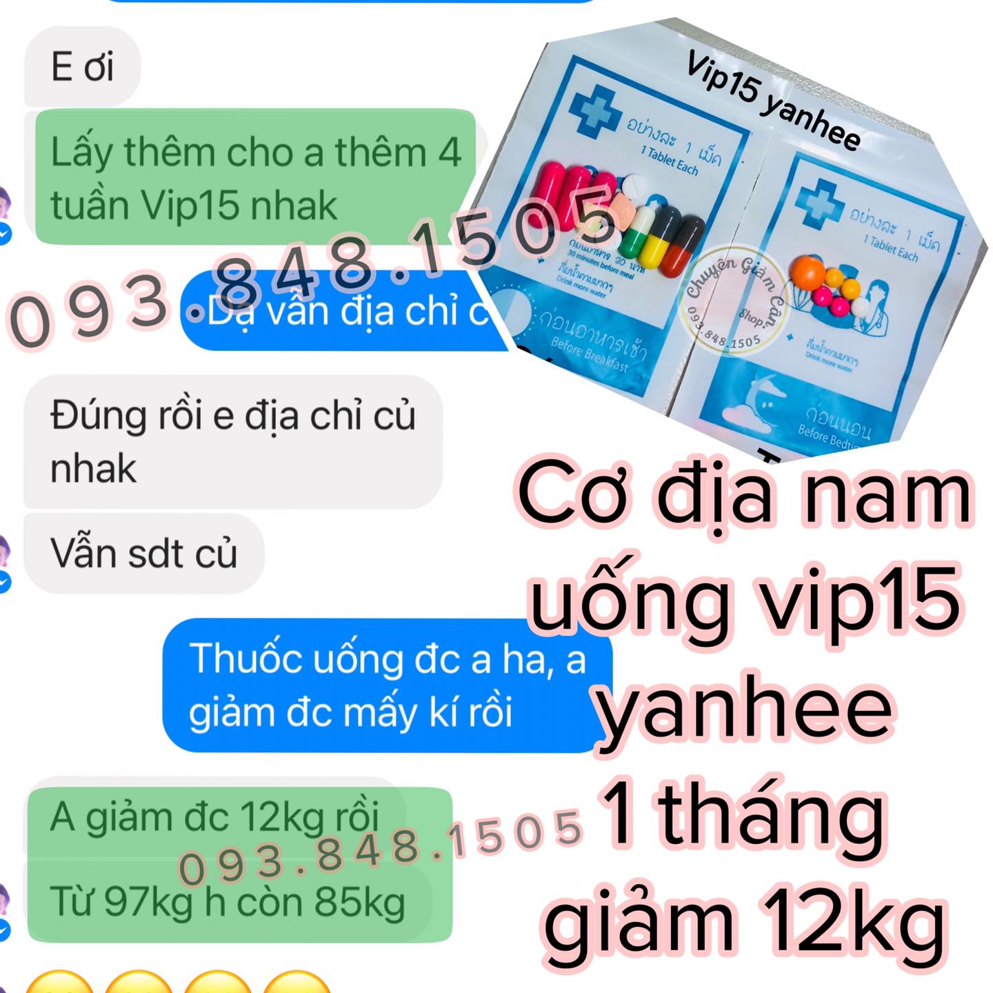 1 Tuần Giảm Cân Cấp Tốc Vip 15 Thái Lan giảm 3-6kg