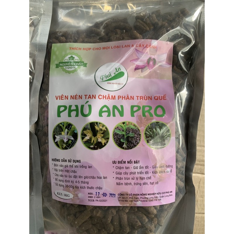 Viên Nén Tan Chậm Phân Trùn Quế Phú An Pro (1Kg)