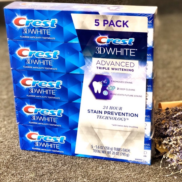 [HCM]Kem Đánh Răng Crest 3D White Advanced Của Mỹ 158Gr