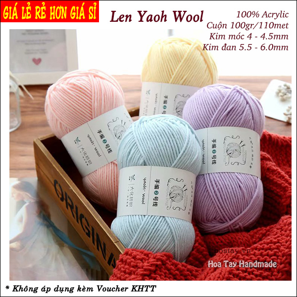 Len Yaoh Wool - Len đan móc khăn mũ Hoa Tay Handmade