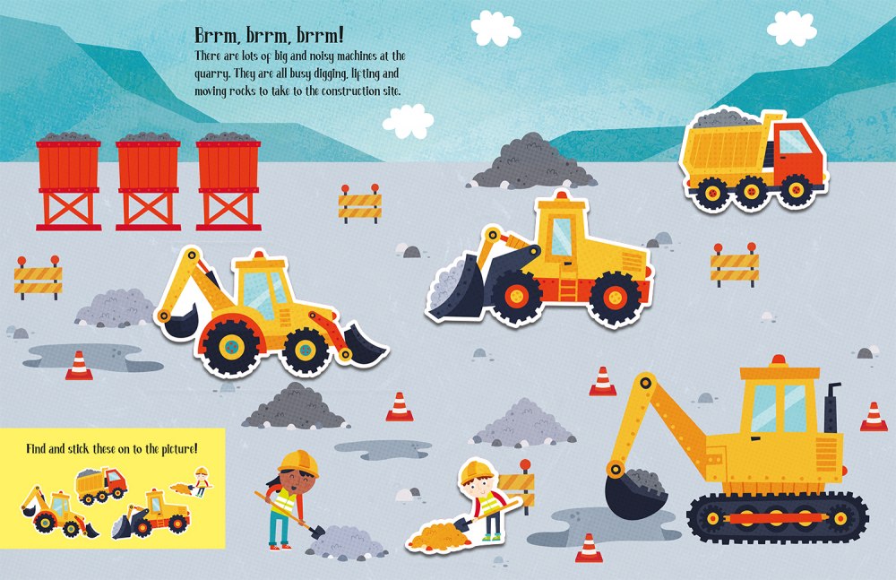 BOOKMEDI - Felt Stickers Diggers Play Scene Book