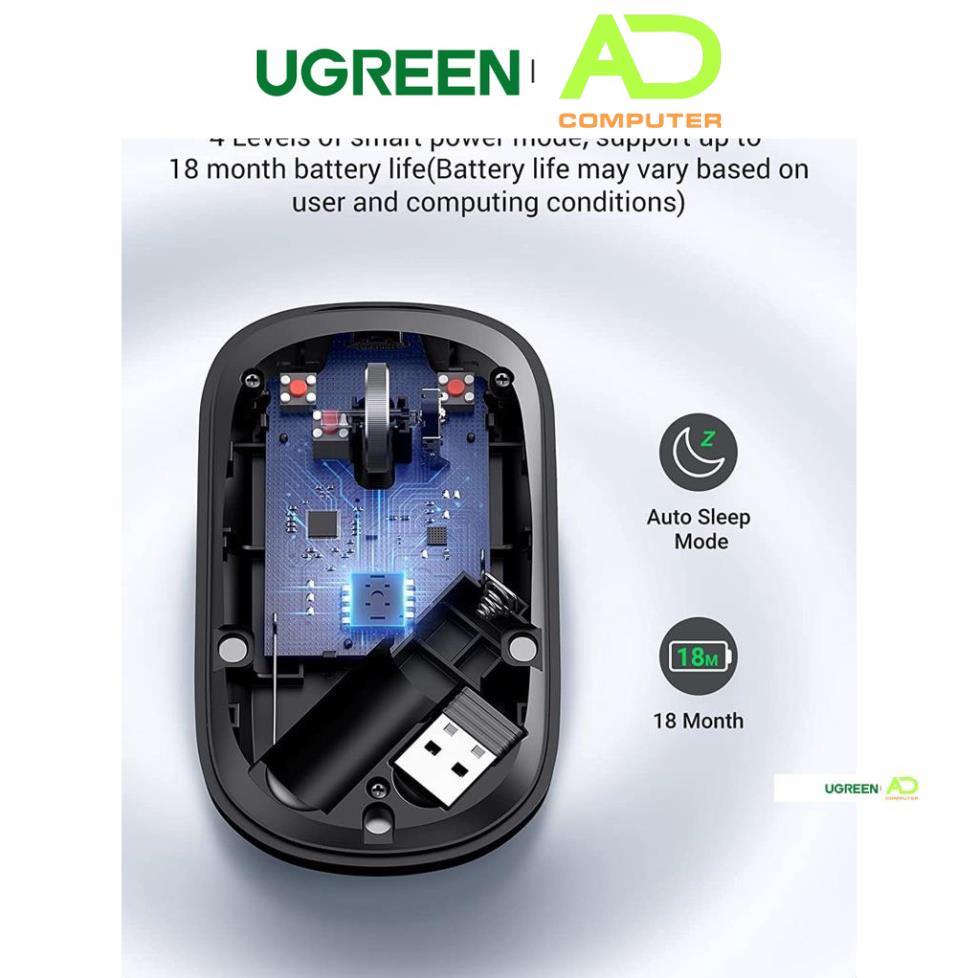 Chuột không dây UGREEN MU001 Tốc độ chuột 4000 DPI