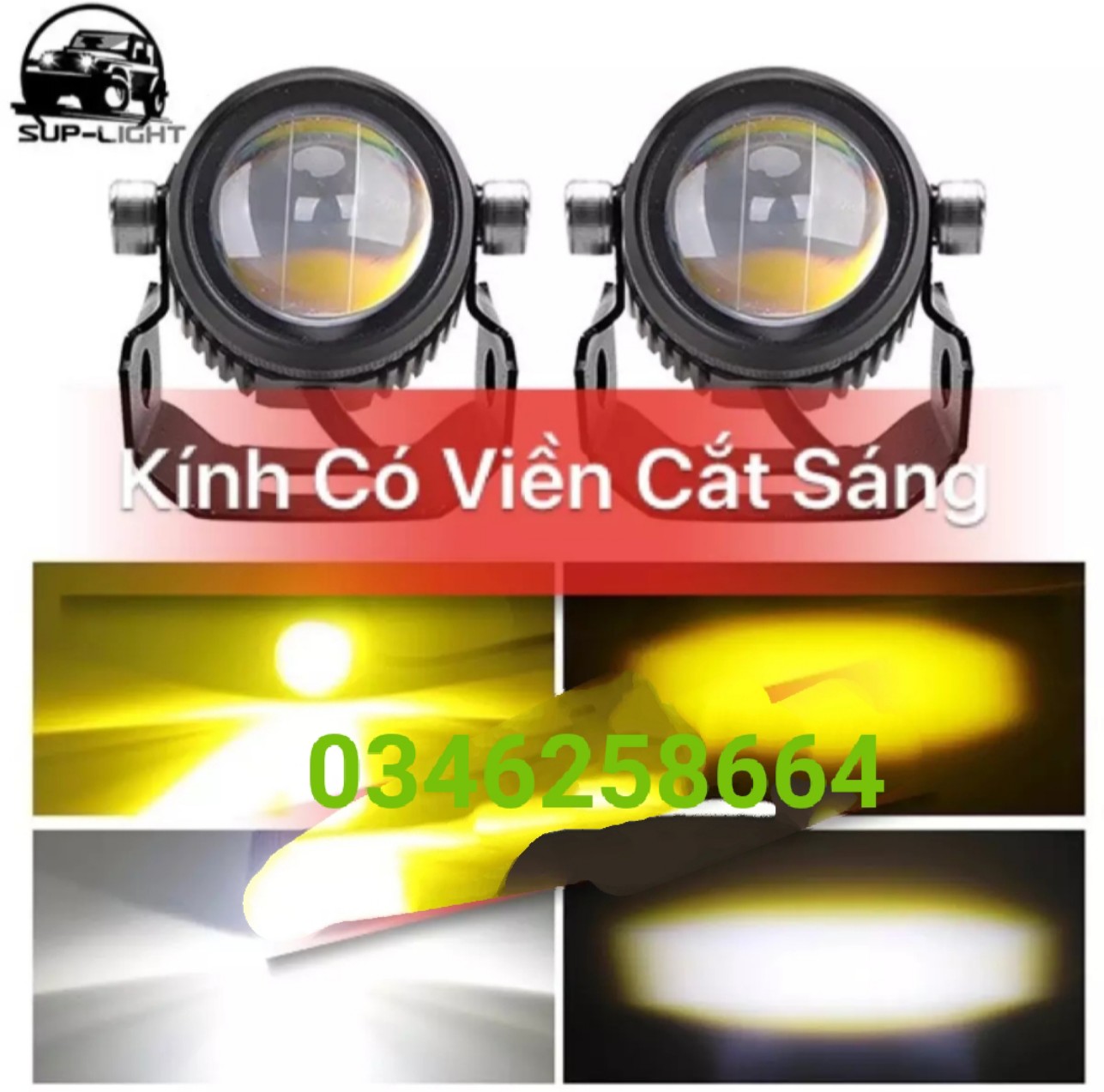 Đèn led trợ sáng bi cầu mini loại 1 cốt pha vàng trắng.(1 cặp)