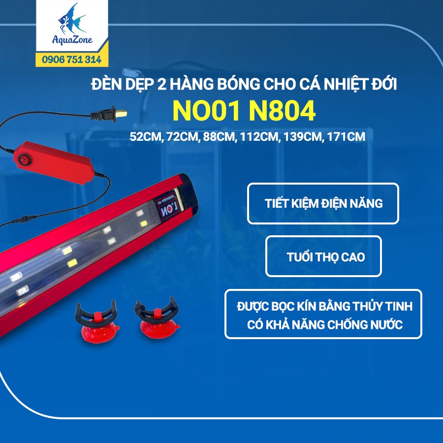 Đèn no.1- đèn dẹp 2 hàng bóng cho cá nhiệt đới n804
