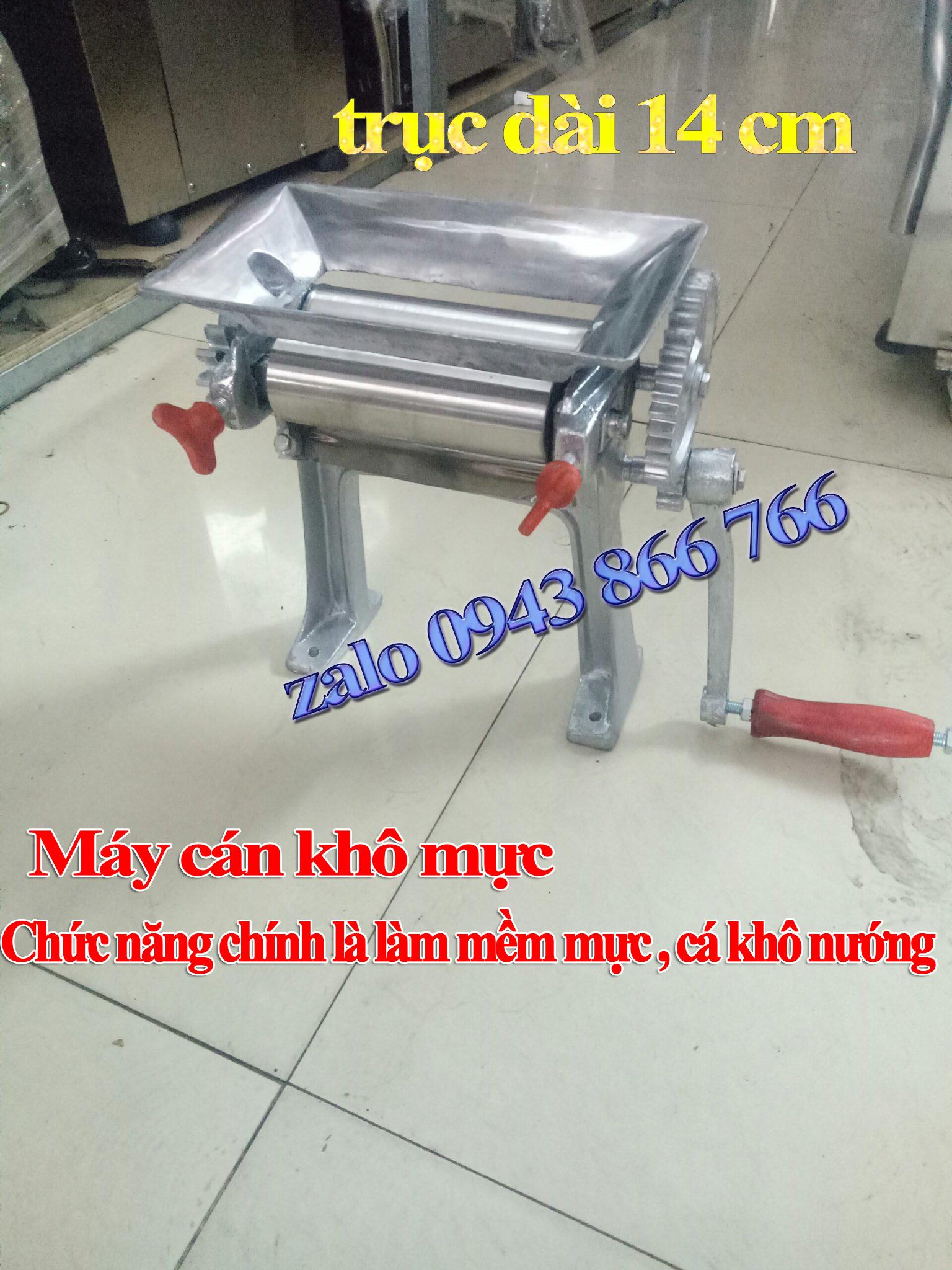 [HCM]Máy cán khô mực trục inox dài 140mm