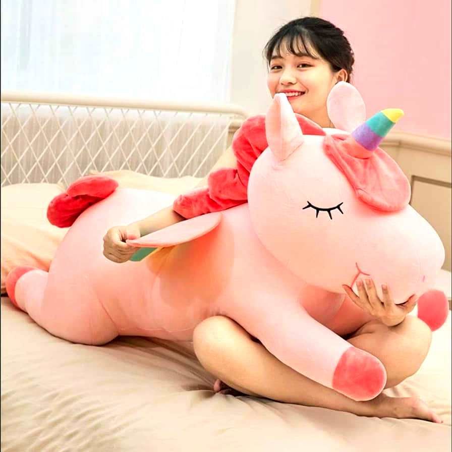 Gấu bông ngựa pony thú bông kỳ lân ngũ sắc hàng cao cấp vải miniso 4 chiều