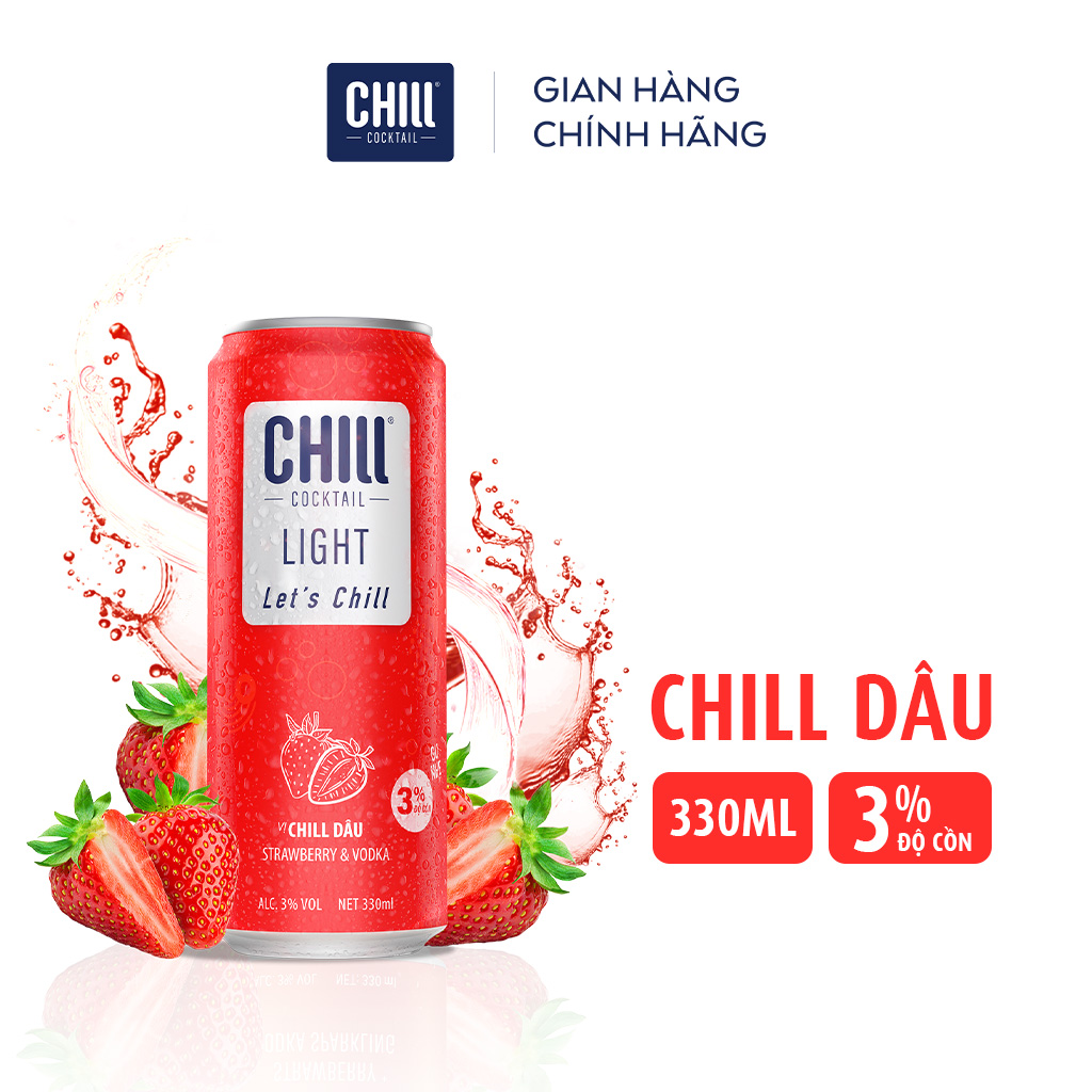 Thùng 12 lon Chill Cocktail mix vị 320ml/lon (độ cồn 3%)