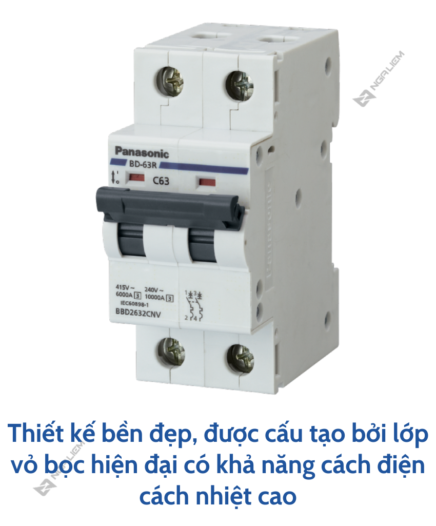 CB 2 Tép (2 Pha) 16A, 20A, 25A, 32A, 40A, 50A, 63A PANASONIC (BBD_CNV)