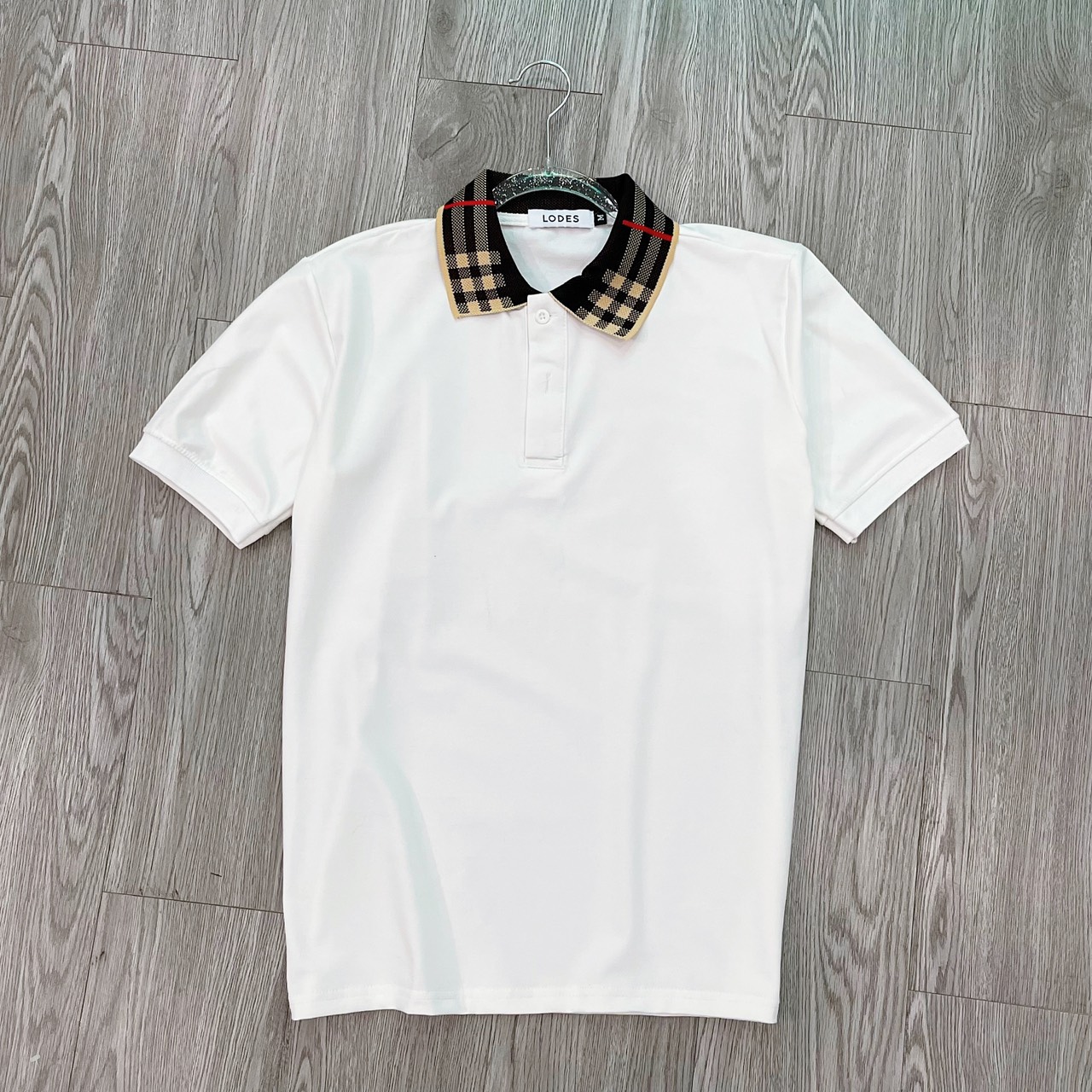 Áo thun nam cổ trụ phối cổ caro dệt bo viền tay cao cấp mẫu mới nhất hàng shop