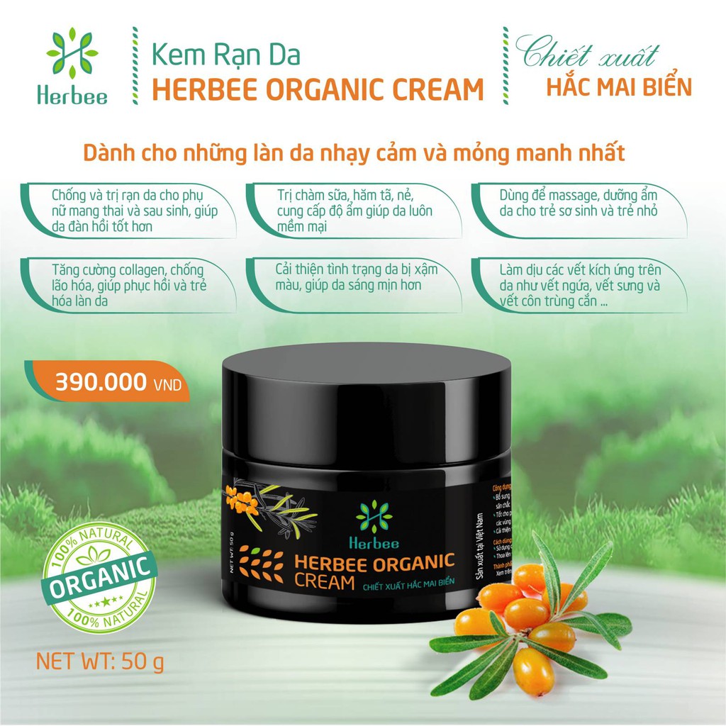 Kem Rạn Da Herbee Organic Cream