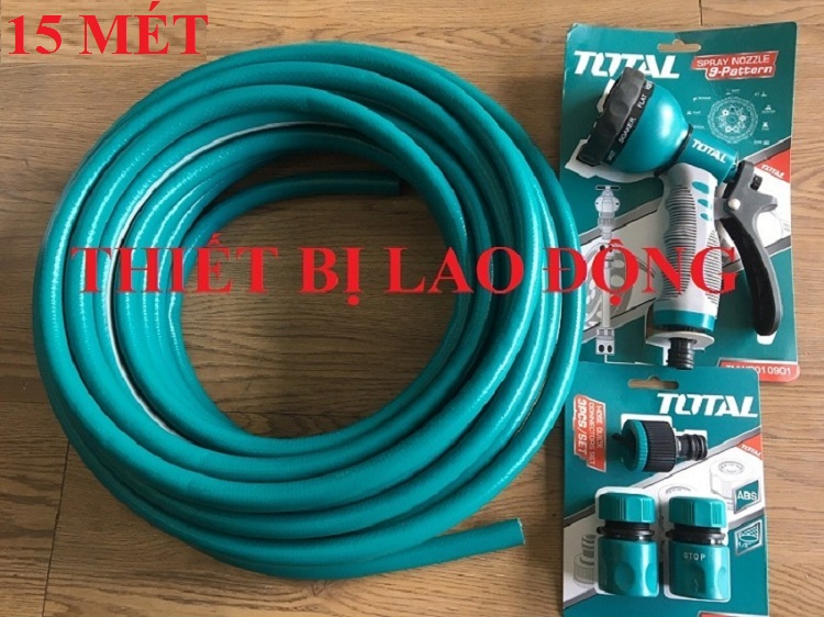 Bộ 15 mét ống nhựa PVC khớp nối vòi xịt rữa tưới cây 8 tia Total THPH2001THWS010901THWS030301