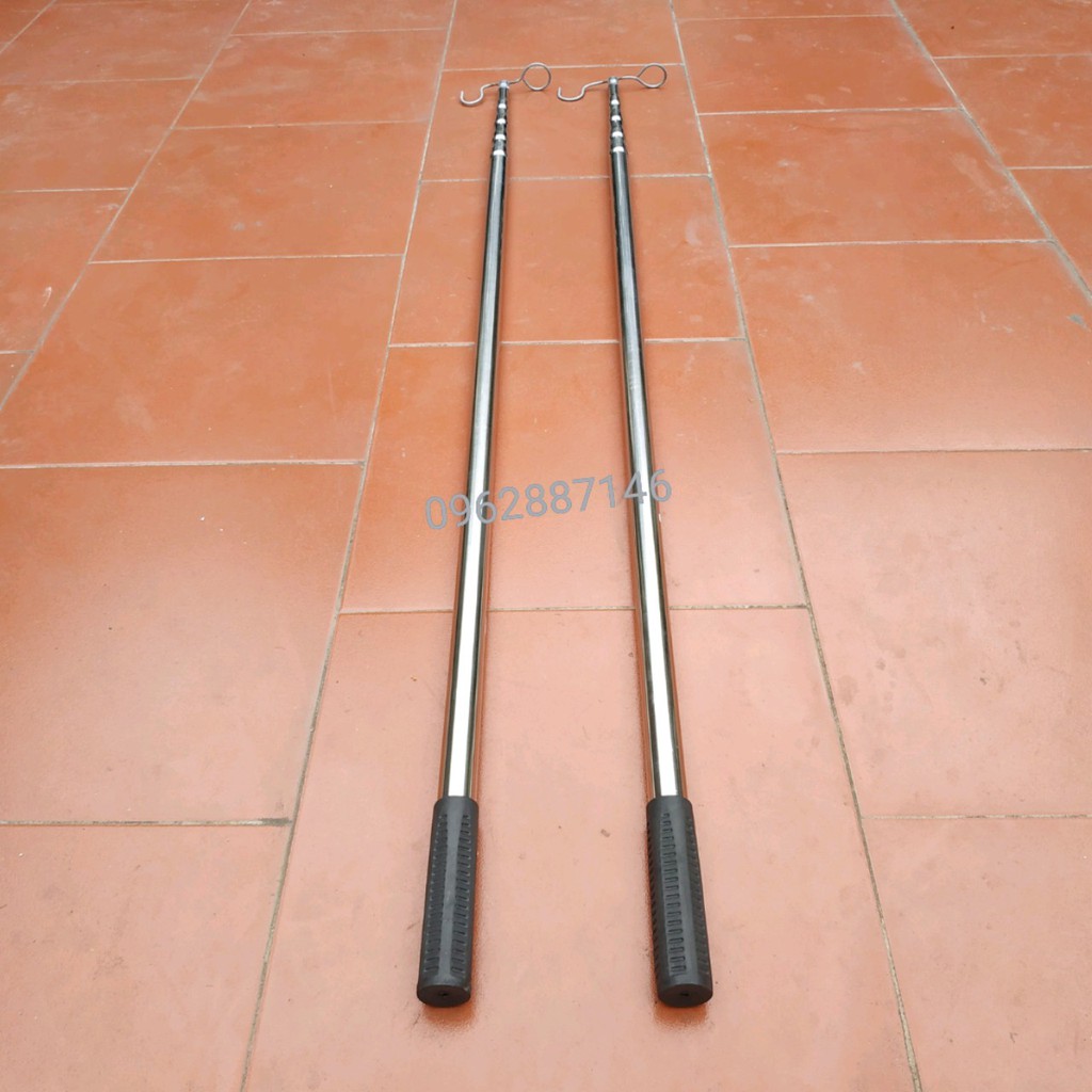 sào bẫy chim treo lồng chim inox nano tặng kèm móc câu cá