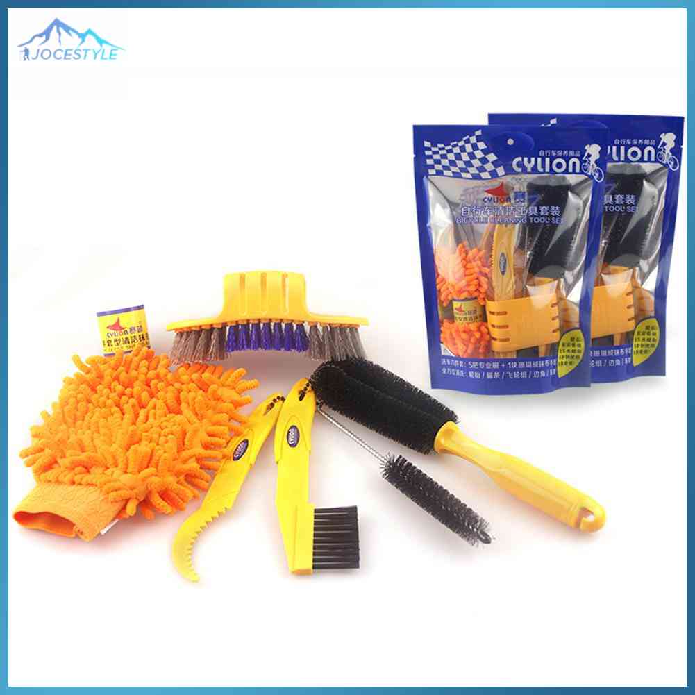 Bicycle cleaing Tool kits Chain Cleaner+tire Brushes+Bike Cleaning gloves - intl