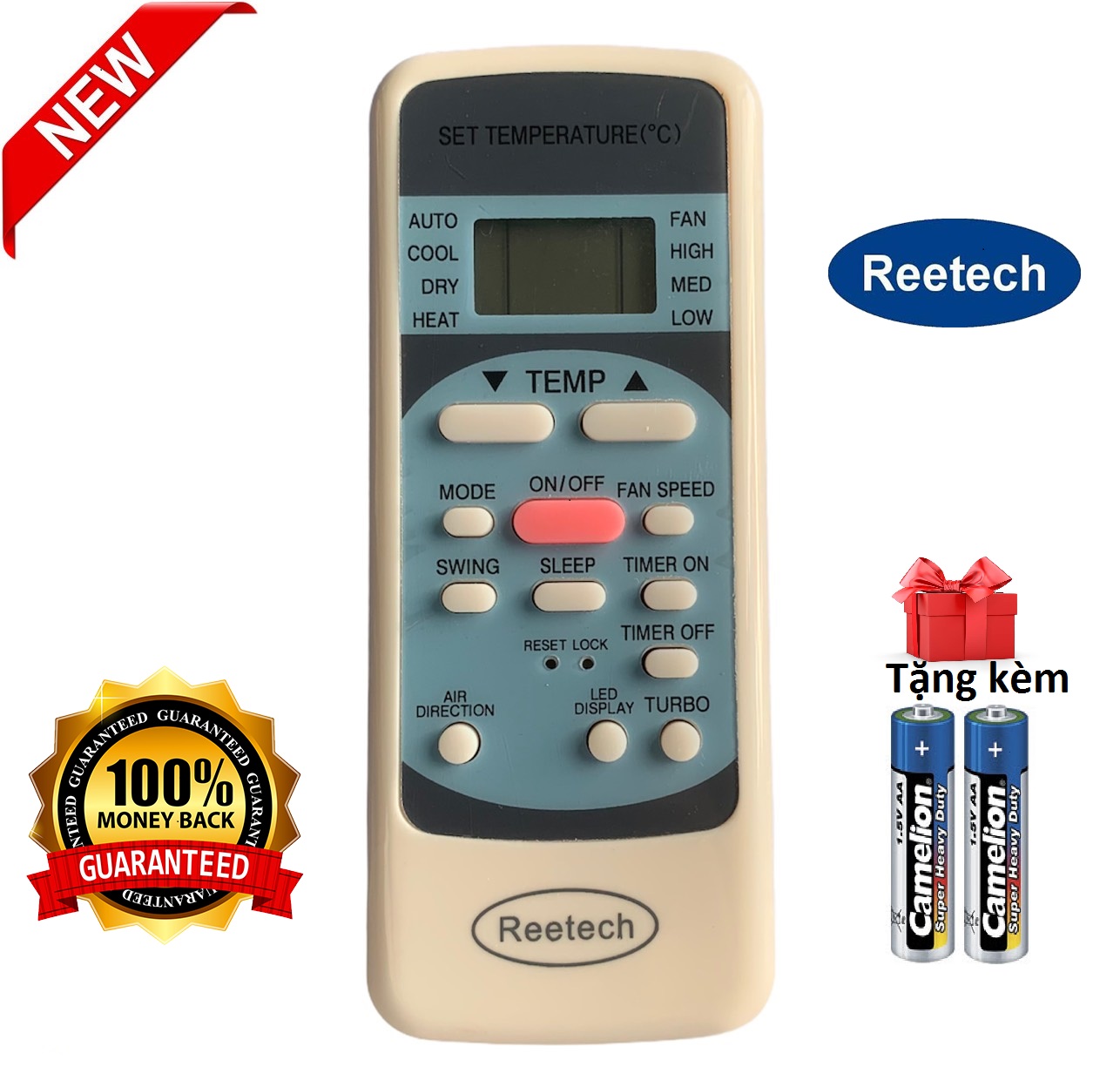 Điều khiển điều hòa Reetech máy lạnh reetech - Hàng sịn [ tặng kèm pin ]