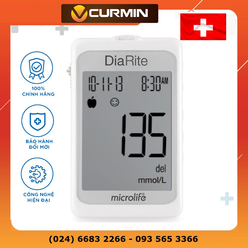 Máy đo đường huyết Microlife Diarite Blood Gluco Meter BGM 300 - VCURMIN