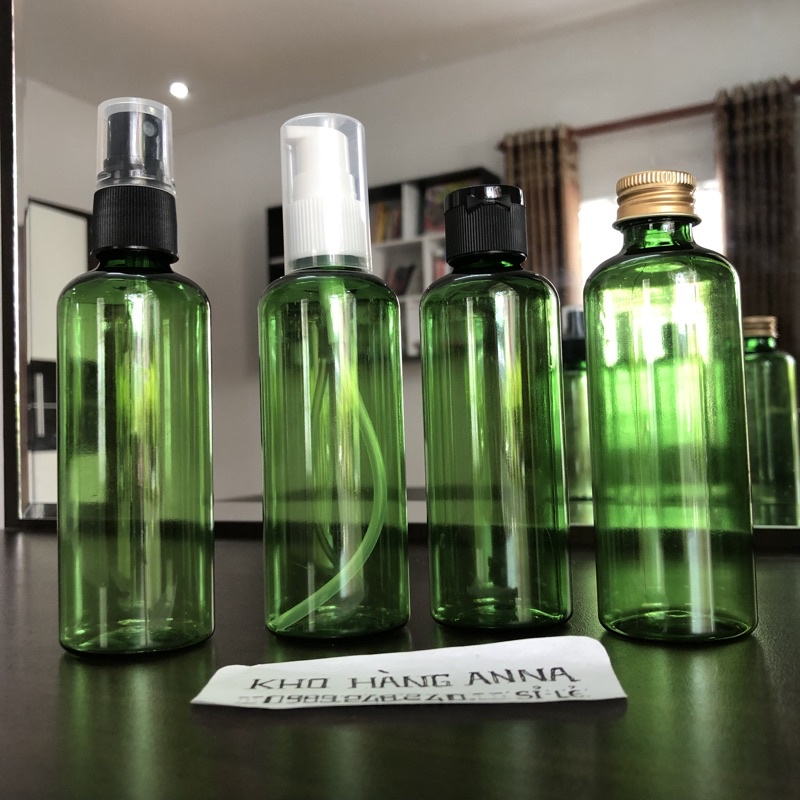 Chai xịt trong suốt 30ml/ 50ml/ 100ml xịt sương, xịt nhỏ giọt, nắp bật, nắp nhôm- chai Xịt phun sương