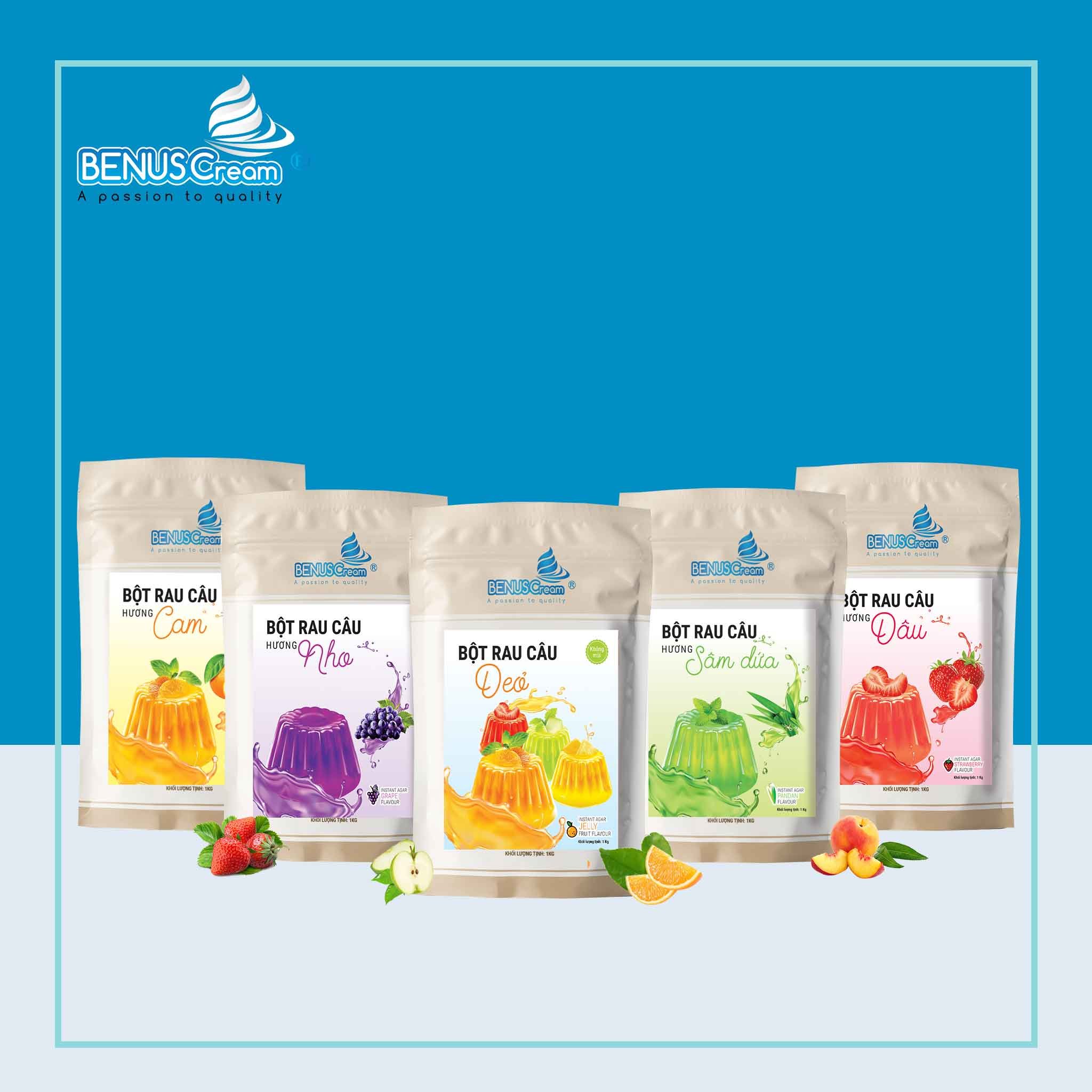 Bột Rau Câu Pha Sẵn BENUSCream - 1kg/ Túi