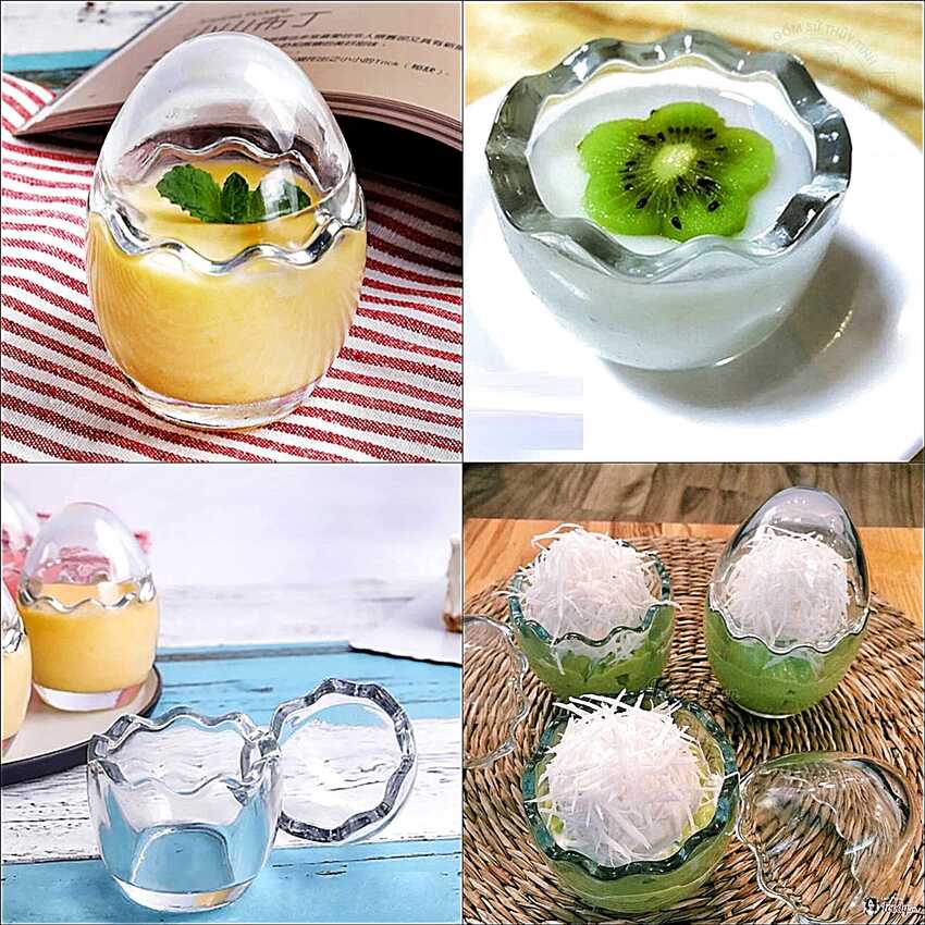 Hũ Làm Bánh Plan hình quả trứng 60ml (1 cái) – Hũ Thủy Tinh Nhỏ cường lực chịu nhiệt cực dày – Lọ Thủy Tinh hình trứng siêu trong