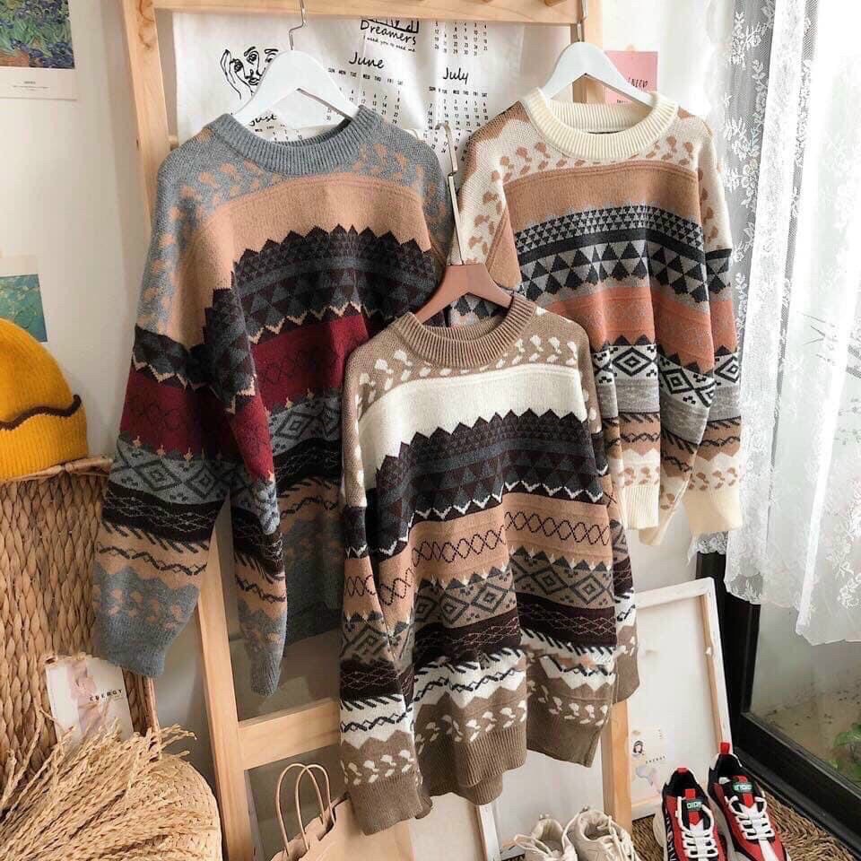 Áo len thổ cẩm vintage