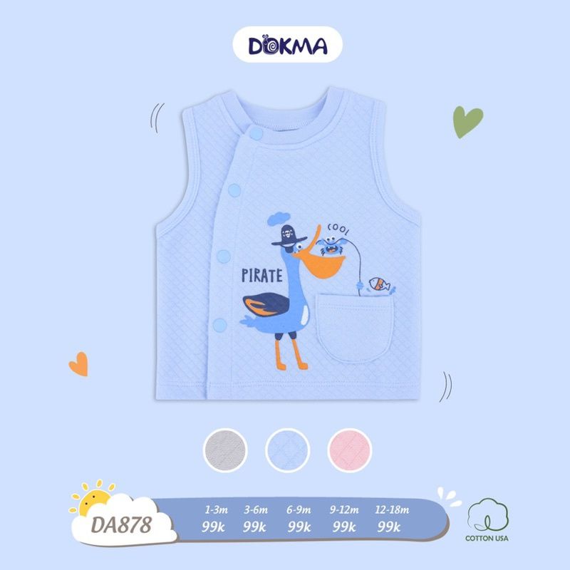 Áo gile trần bông cài lệch Dokma