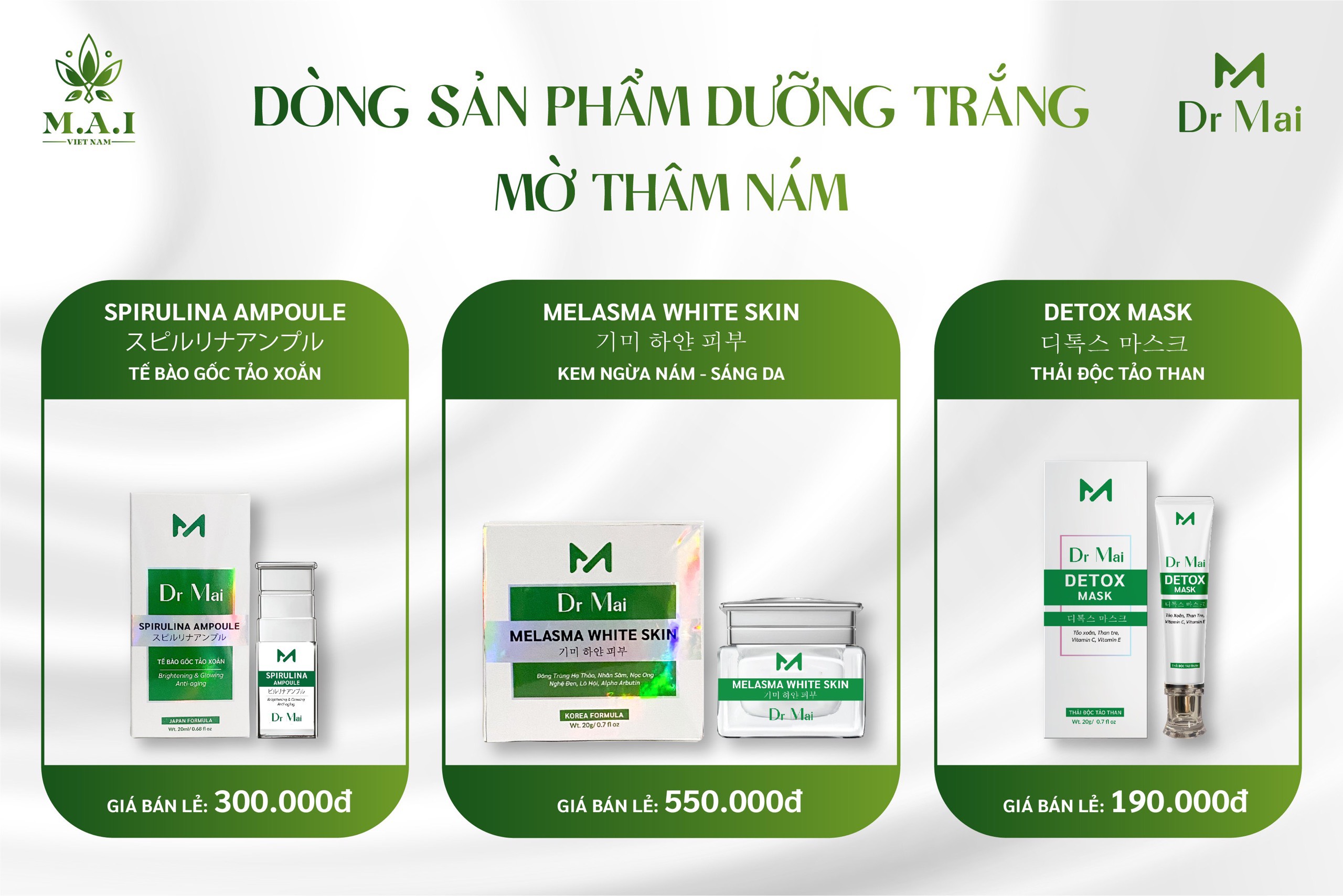 Tế bào gốc tảo xoắn Dr Mai 20ml