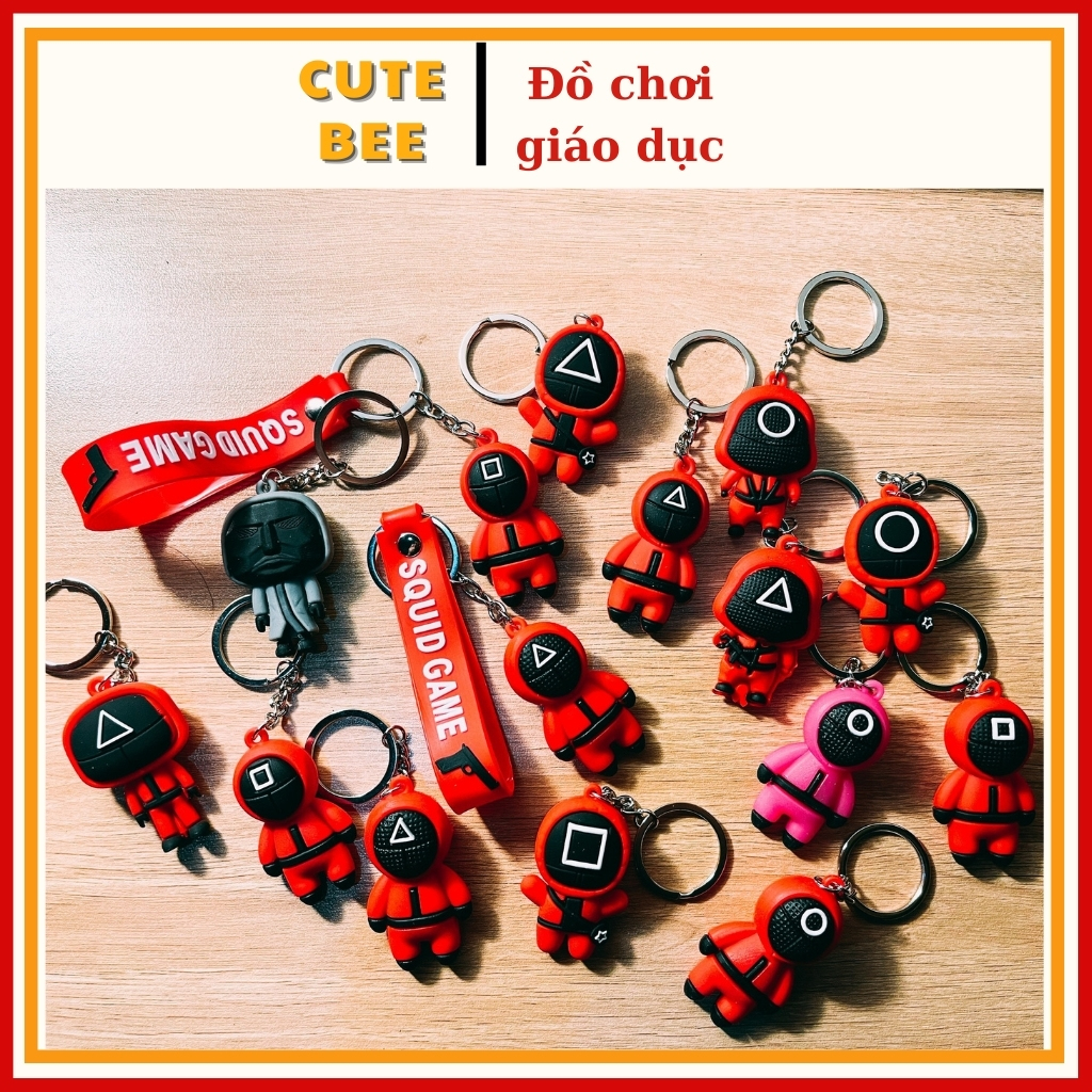 [Available] Squid game character silicone keychain-advanced ink game Resin key ring keychain