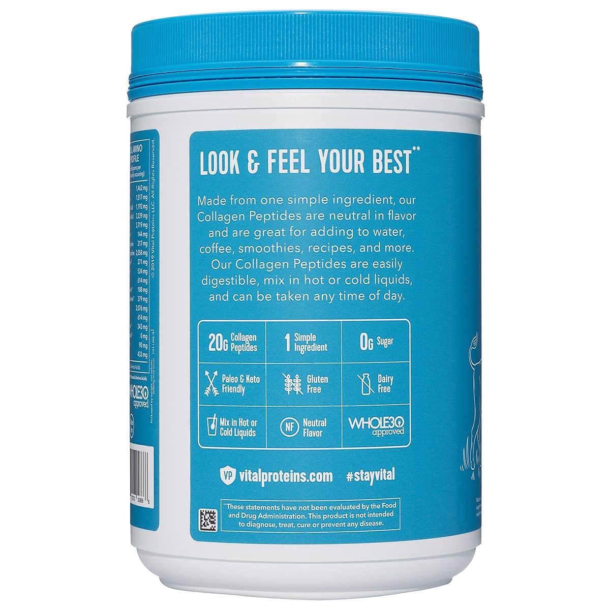 Collagen bột thủy phân vital proteins collagen peptides 680g